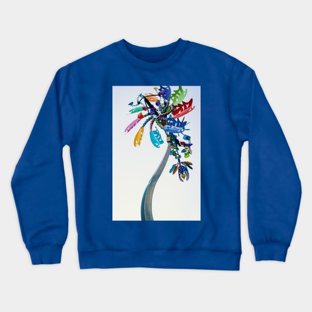 MultiColor coconut tree artistic Design Crewneck Sweatshirt by RAJFashionArt